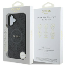 Guess 4G Ring Classic Logo MagSafe dėklas iPhone 16 - juodas