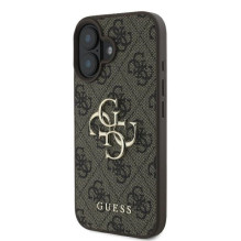 „Guess 4G“ didelio logotipo dėklas, skirtas „iPhone 16“ – rudas