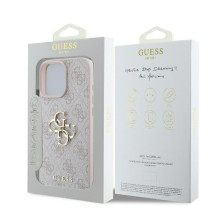 „Guess 4G“ didelio logotipo dėklas, skirtas „iPhone 16 Pro Max“ – rožinis