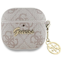 Guess GUA4G4GSMP AirPods 4 dangtelis rožinė / rožinė 4G Charm kolekcija