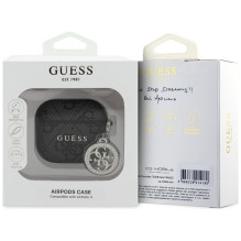 Guess 4G Strass Charm dėklas, skirtas AirPods 4 – juodas