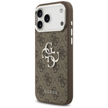 Guess 4G Big 4G Classic Logo Case for iPhone 17 Pro Max Brown - Silver