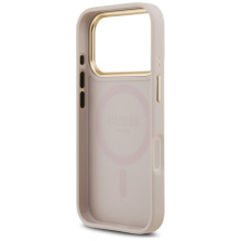 „Guess 4G PU Classic Logo MagSafe“ dėklas, skirtas „iPhone 17 Pro“ – rožinis