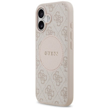 „Guess 4G Circle Classic“ logotipo „MagSafe“ dėklas, skirtas „iPhone 17“ – rožinis