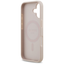 „Guess 4G Circle Classic“ logotipo „MagSafe“ dėklas, skirtas „iPhone 17“ – rožinis