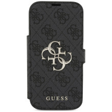 „Guess Book 4G“ metalinis logotipo dėklas, skirtas „iPhone 17 Pro“ – juodas