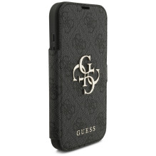 „Guess Book 4G“ metalinis logotipo dėklas, skirtas „iPhone 17 Pro“ – juodas