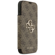 „Guess Book 4G“ metalinis logotipo dėklas, skirtas „iPhone 17 Pro Max“ – rudas