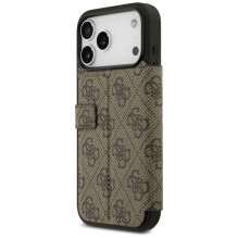 „Guess Book 4G“ metalinis logotipo dėklas, skirtas „iPhone 17 Pro Max“ – rudas