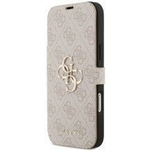 „Guess Book 4G“ metalinis logotipo dėklas, skirtas „iPhone 17 Pro Max“ – rožinis