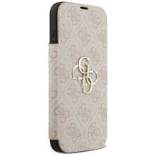 „Guess Book 4G“ metalinis logotipo dėklas, skirtas „iPhone 17 Pro Max“ – rožinis