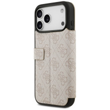 „Guess Book 4G“ metalinis logotipo dėklas, skirtas „iPhone 17 Pro Max“ – rožinis