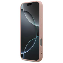 „Guess“ fiksuoto blizgučių dizaino „iPhone 17 Pro Max“ dėklas – rožinis