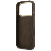 „Guess 4G Logo Plate MagSafe“ dėklas, skirtas „iPhone 17 Pro“ – rudas