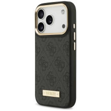 „Guess 4G Logo Plate MagSafe“ dėklas, skirtas „iPhone 17 Pro“ – juodas