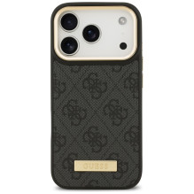 Guess 4G Logo Plate MagSafe Case for iPhone 17 Pro - Black