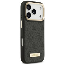 „Guess 4G Logo Plate MagSafe“ dėklas, skirtas „iPhone 17 Pro“ – juodas