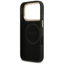 „Guess 4G Logo Plate MagSafe“ dėklas, skirtas „iPhone 17 Pro“ – juodas
