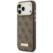 „Guess 4G Logo Plate MagSafe“ dėklas, skirtas „iPhone 17 Pro Max“ – rudas