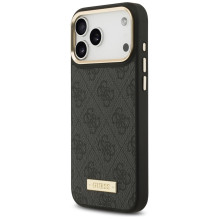 „Guess 4G Logo Plate MagSafe“ dėklas, skirtas „iPhone 17 Pro Max“ – juodas