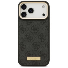 Guess 4G Logo Plate MagSafe Case for iPhone 17 Pro Max - Black