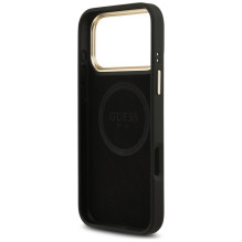 „Guess 4G Logo Plate MagSafe“ dėklas, skirtas „iPhone 17 Pro Max“ – juodas