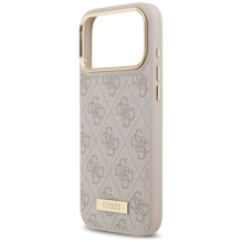 Guess 4G Logo Plate MagSafe Case for iPhone 17 Pro Max - Pink