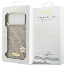 „Guess 4G Logo Plate MagSafe“ dėklas, skirtas „iPhone 17 Pro Max“ – rožinis