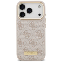 Guess 4G Logo Plate MagSafe Case for iPhone 17 Pro - Pink