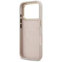 „Guess 4G Logo Plate MagSafe“ dėklas, skirtas „iPhone 17 Pro“ – rožinis