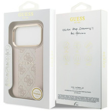 „Guess 4G Stripe MagSafe“ dėklas, skirtas „iPhone 17 Pro“ – rožinis