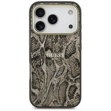 „Guess“ „Python“ rašto „MagSafe“ dėklas, skirtas „iPhone 17 Pro“ – rudas