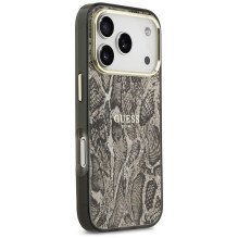 „Guess“ „Python“ rašto „MagSafe“ dėklas, skirtas „iPhone 17 Pro“ – rudas
