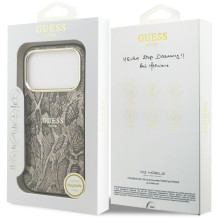 „Guess“ „Python“ rašto „MagSafe“ dėklas, skirtas „iPhone 17 Pro“ – rudas