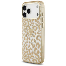 Guess Leopard Glitter MagSafe Case for iPhone 17 Pro Max - Brown