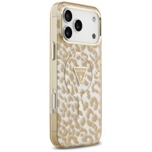 Guess Leopard Glitter MagSafe Case for iPhone 17 Pro Max - Brown