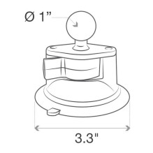 RAM Mount RAM-B-224-1U Suction cup for windshield / dashboard Black