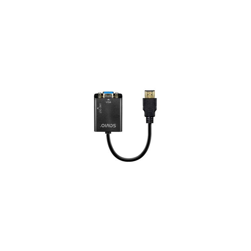 Adapter Savio HDMI Male - VGA Female + audio 1080P