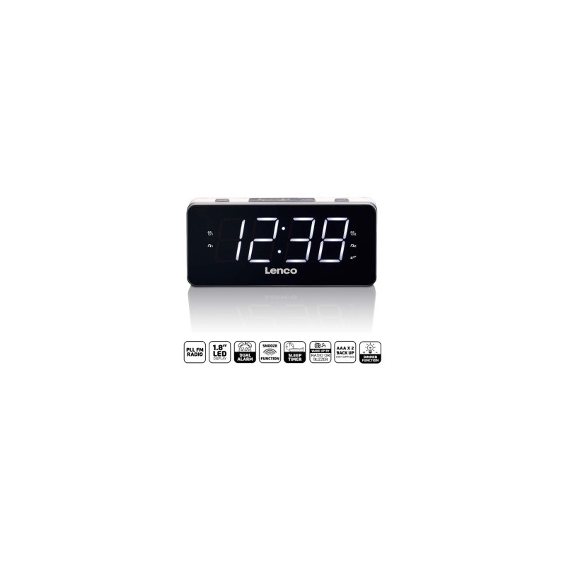 Radio pulkstenis Lenco CR-18 WHITE