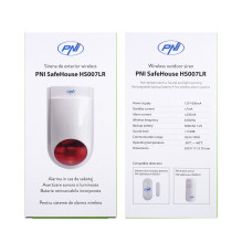 PNI SafeHouse HS007LR wireless outdoor siren, with battery and power supply, for wireless alarm systems PNI SafeHouse HS007LR wireless outdoor siren, with battery and power supply, for wireless alarm systems