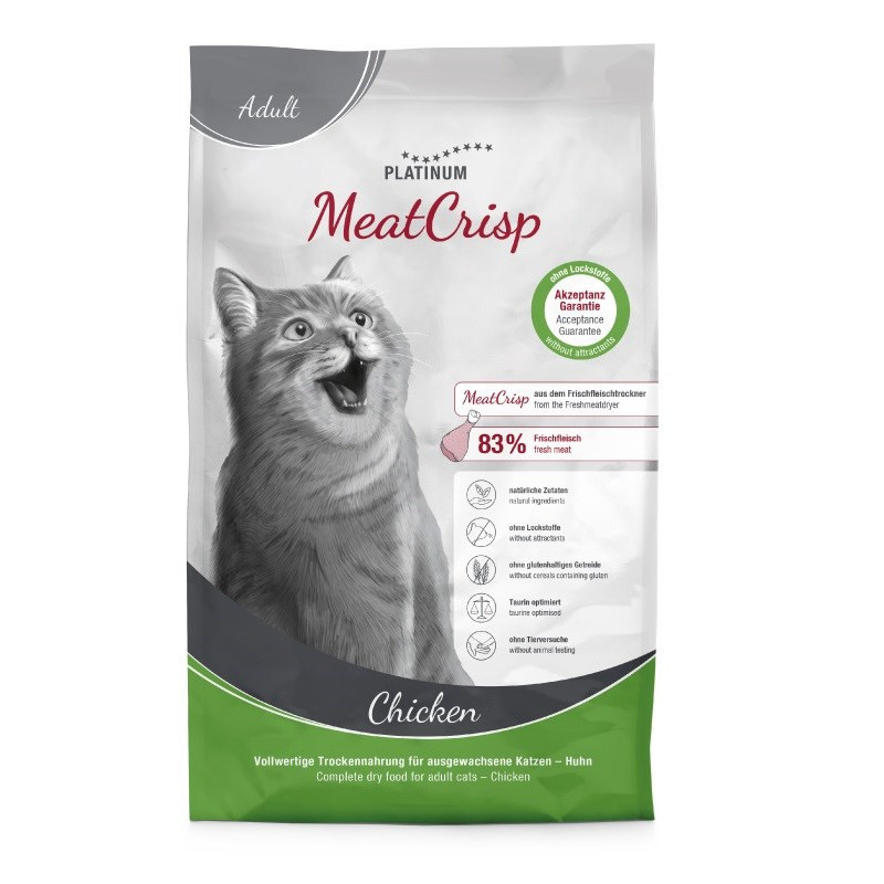 PLATINUM MeatCrisp suaugusioms katėms su vištiena – sausas ėdalas – 3 kg