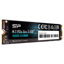 M.2 NVMe SSD - Silicon Power P34A60 128 GB, 2200 MB / s Skaityti, 1600 MB / s Rašyti, Juoda