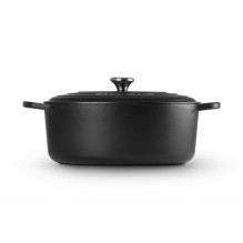 Virtuvinis Indas - Le Creuset Signature Keptuvė 8.9L Emaliuotas Ketaus Karščiui Atsparus Juodas