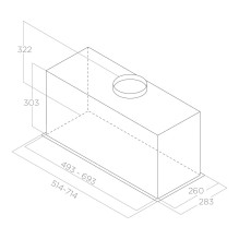 Elica LANE BL MAT / A / 72 Įmontuojama juoda B 550 m³ / h Elica LANE BL MAT / A / 72 Įmontuojama juoda B 550 m³ / h