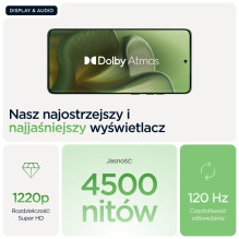 „Motorola edge 60“ 16,9 cm (6,67 colio) dviejų SIM kortelių „Android 15“ 5G USB C tipo 12 GB 512 GB 5200 mAh Žalias