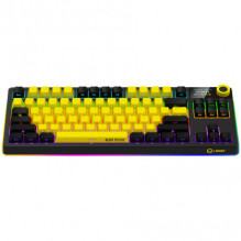 Lorgar KBP70TKLW, belaidė TKL mechaninė žaidimų klaviatūra Pro juoda / geltona