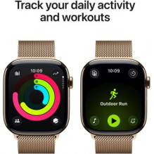 „Apple Watch Series 11 Cellular“ 42 mm auksinis titano spalvos laikrodis / auksinis Milano dirželis