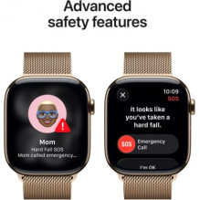 „Apple Watch Series 11 Cellular“ 42 mm auksinis titano spalvos laikrodis / auksinis Milano dirželis