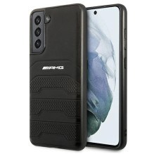 AMG AMHCS21FESGSEBK S21 FE G990 czarny / black hardcase Leather Debossed Lines