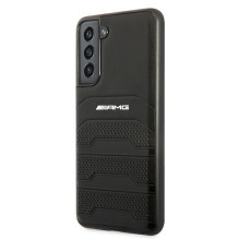 AMG AMHCS21FESGSEBK S21 FE G990 czarny / black hardcase Leather Debossed Lines